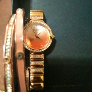 Rose gold elgin watch